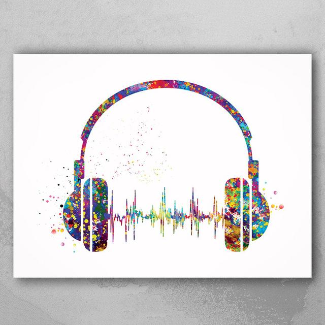Music Notation Equipment Watercolor Poster Print Music Art Vintage Picture Wall Art Canvas Painting for Home Room Decor Cuadros