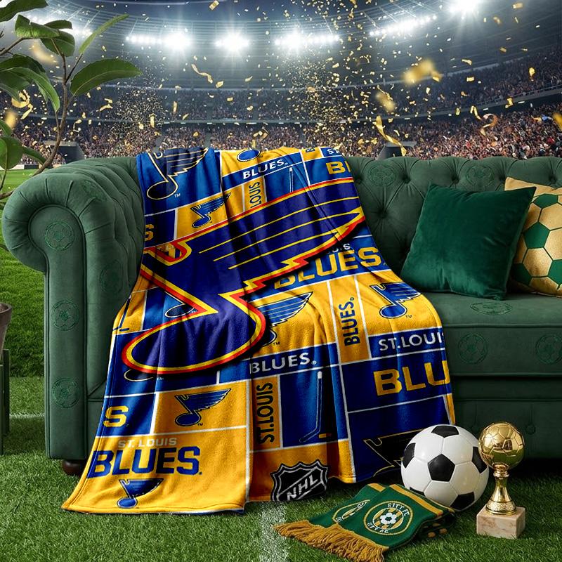 Blues Louis Crest Throws Blanket Flannel Blankets Plush for Couch Bed Gifts for Men Women Travel picnic blanket Christmas fan gifts