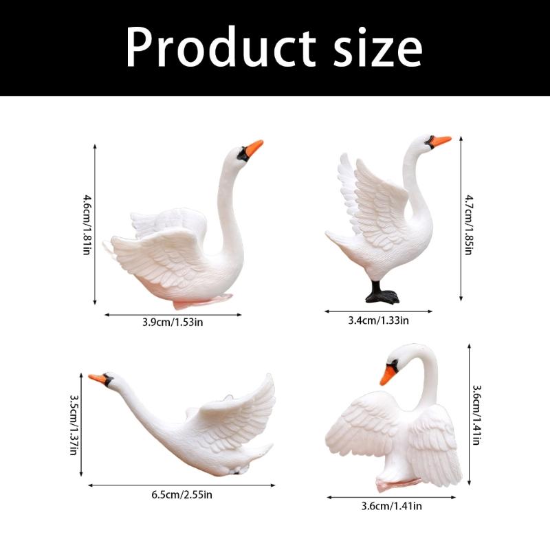 4Pcs Cute Small Bird Statue PVC Decoration Ornaments For Table Centerpiece Or Shelf Display Garden Landscape Accessories