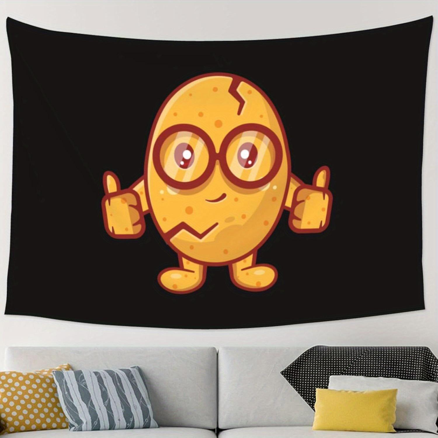 

Cute Potato Character Quirky Art Tapestry Perfect for Fun Unique Playful Home Decor with Extra Charm 74x94cm(29x37in)