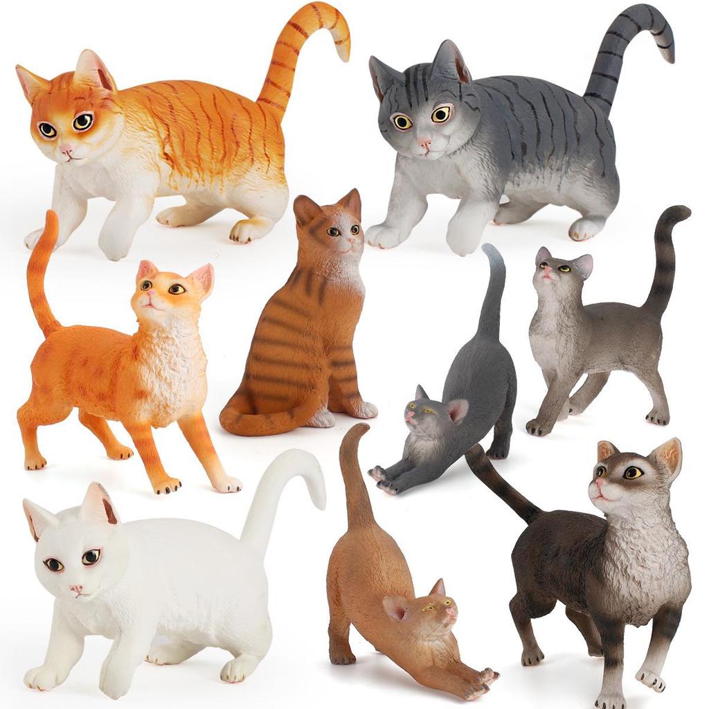 Set Jucării Pisoi Alb-Negru pentru Copii - Ornamente Model Pisică Rurală Chineză