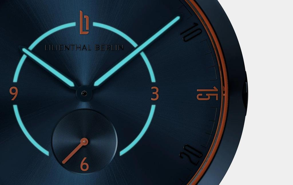 Lilianthal Berlin Edycja Limitowana Mały Sekundnik Wyprodukowano w Zegarek na Rękę, Niemcy, Niebieski, L01-LE-015-B040ES