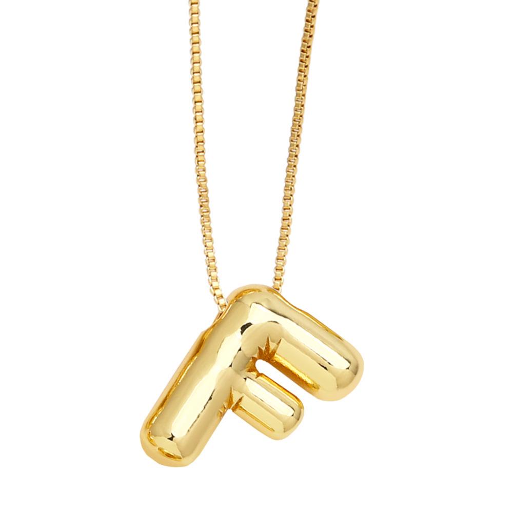 18K Gold-Plated Smooth Letter Pendant Necklace - Unique & Versatile Design