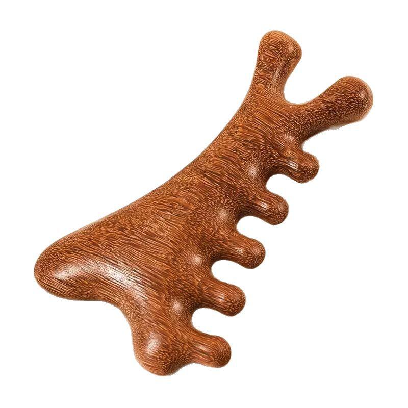 Sandalwood Massage Comb A Miraculous Tool for Gua Sha Scalp To Unblock Meridians Facial Eye and Head Massage Comb