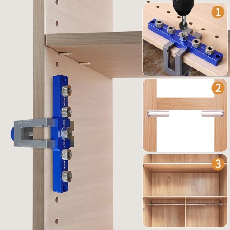 3-In-1 Pocket Hole Jig 6/8/10mm Pocket Hole Wood Dowel Drilling Templates Set Adjustable Drill Guide Puncher Locator