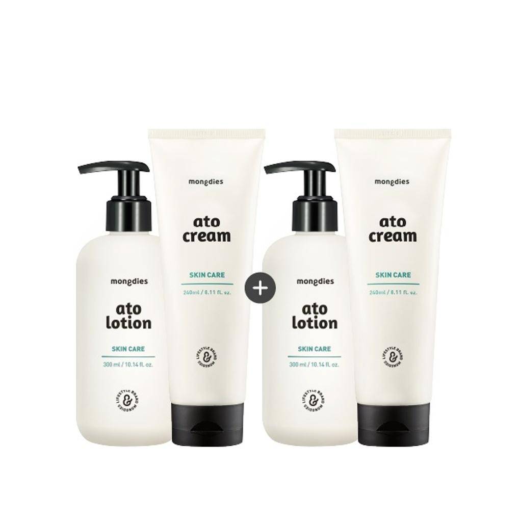 Mongdies Daily Intensive Moisturizing Set (2nd Generation Ato Lotions (300ml) x 2 + 2nd Generation Ato Creams (2))