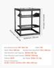 12U Open Frame Network Rack, 585 mm Depth, Wall Mounted or Floor Standing Server Rack, Heavy Duty 4 Post, with Vented Shelves & Mounting Hardware,