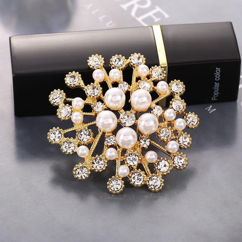 High-End Pearl & Rhinestone Butterfly Brooch for Women's Fashion Suits and Scarves