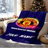 Manchester City FC Pattern Blanket for Home Decoration, Bed, Sofa, Car Travel, Camping, Suitable for All Seasons, Birthday Christmas Gift