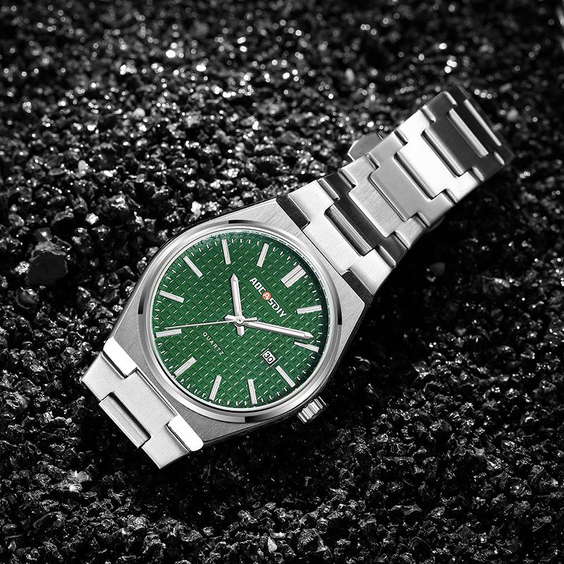 AOCASDIY Luxury Mens Watch 30M Waterproof Stainless Steel Quartz Date Clock Casual Business Wristwatch Style New Watch for Men