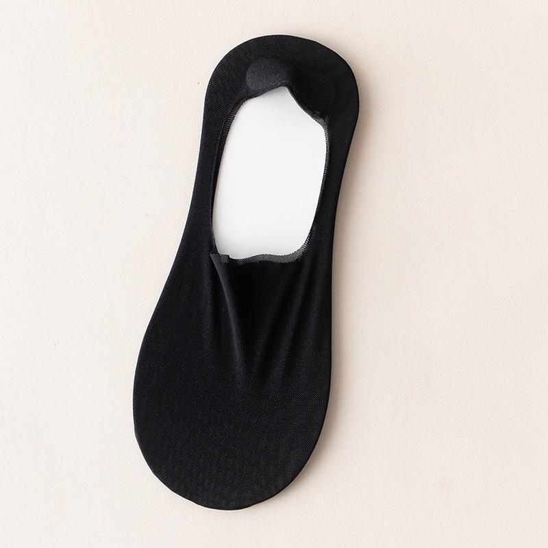 Women's Ice Silk Low Cut No-Show Striped Mesh Lace Boat Socks - Super Thin & Non-Slip