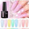 MEET ACROSS 8ml Shimmer Nail Gel Nude Pink Blue Glitter Sequins Rainbow Shimmer Glitter Gel Nail Polish Soak Off UV Gel Varnish