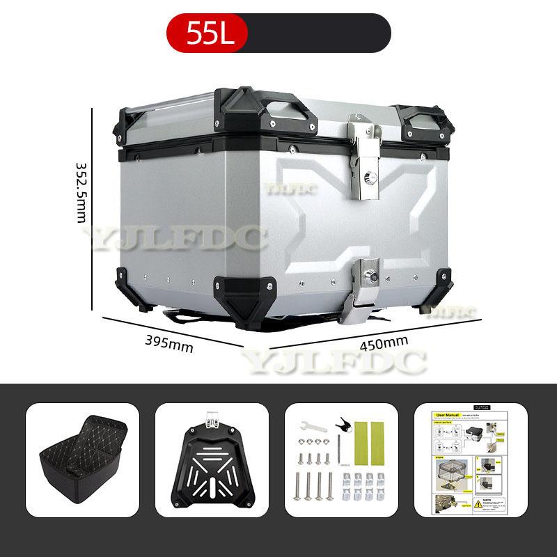 Motorrad Aluminium Topcase 45L 55L 65L Große Kapazität Motorrad Heckkoffer Universelle Gepäck Heckbox Moto Top Case Hohe Quali