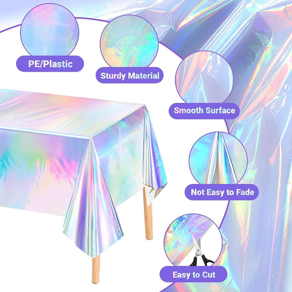 PE Tablecloth, Laser, Metal Aluminum Film, Party Decoration Tablecloth, Tablecloth, Waterproof, Party Tablecloth
