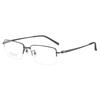 Men's Lightweight Pure Titanium Semi-Rimless Eyeglasses - Stylish and Commuter-Friendly