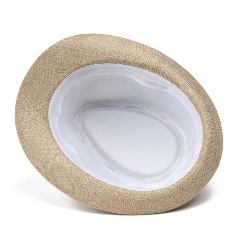 Men's Summer Straw Trilby Hat Sun Protection Lightweight Foldable for Beach Travel Outdoor Activities