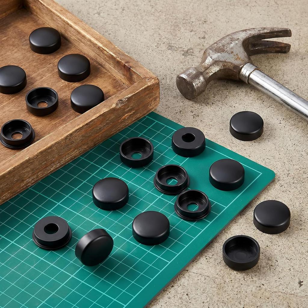 8 Set Car Plate Screw Caps, Black Plastic License Plate Frame Screw Covers Caps, Universal Car Plates Bolts Fastener Head Cover Cap for Cars Truck