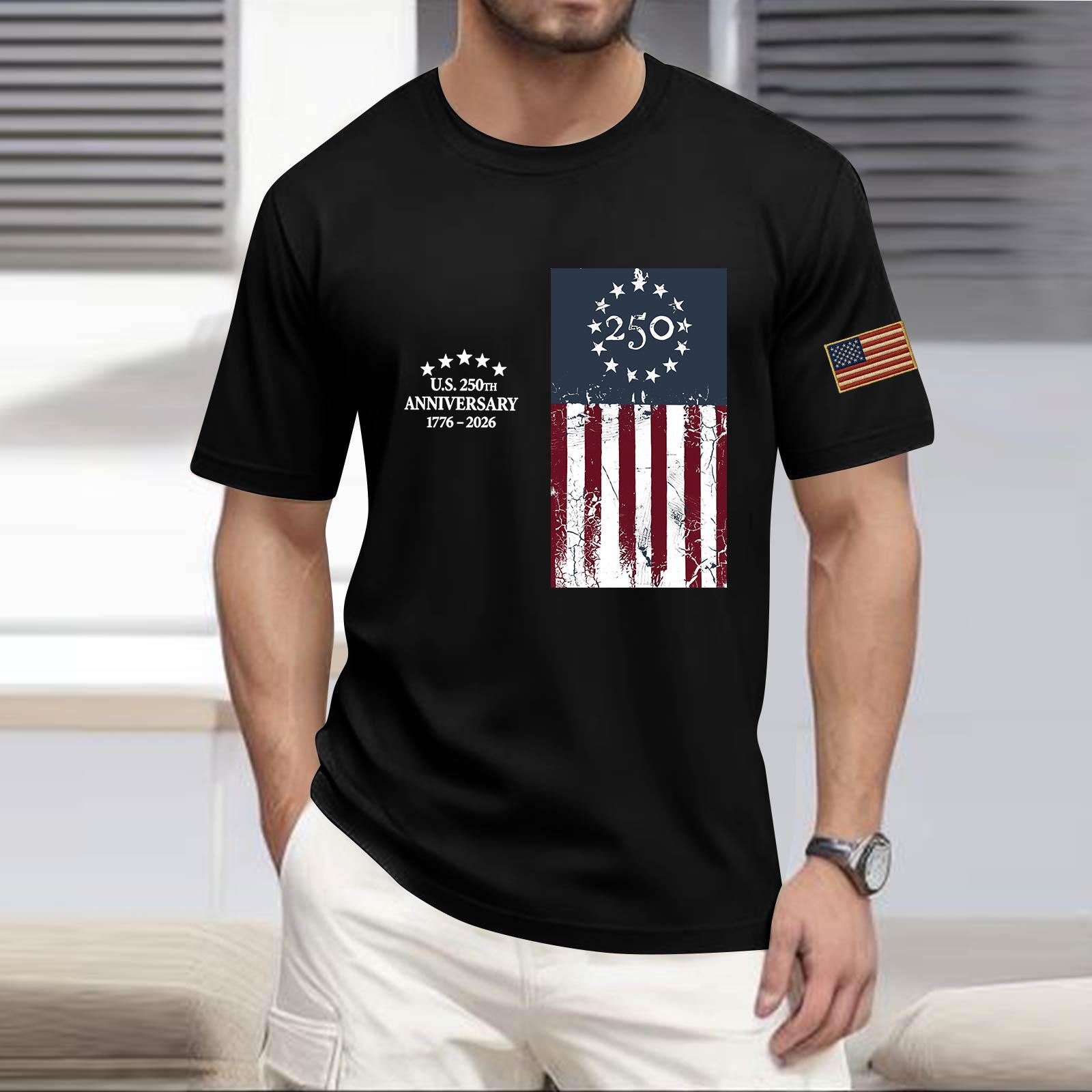 

Мужская повседневная легкая футболка с круглым вырезом и короткими рукавами XXXL чёрный