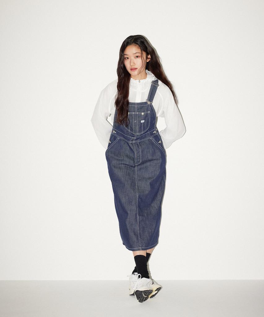 Lee Women'S Denim Overalls Skirt Indigo Dark