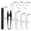 Fenrry Leather Pony Table Desktop Pony Horse Clamp with Large Eye Sewing Needles and Nail Files for DIY Leather Hand Stitching