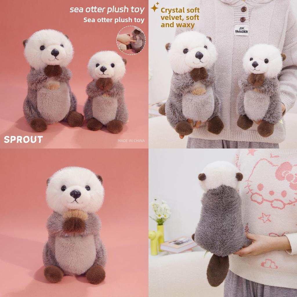 Plush Otter Toy Animal Soft Short Pile For Children Gift