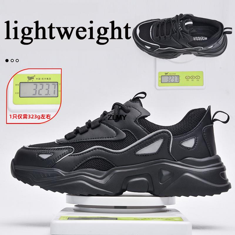 Mode Große Größe Frauen Sicherheitsschuhe Plattform Stahlkappe Sneaker Männer Frau Arbeit Sicherheitsstiefel Atmungsaktive leichte Industriearbeitsschuhe Weiblich