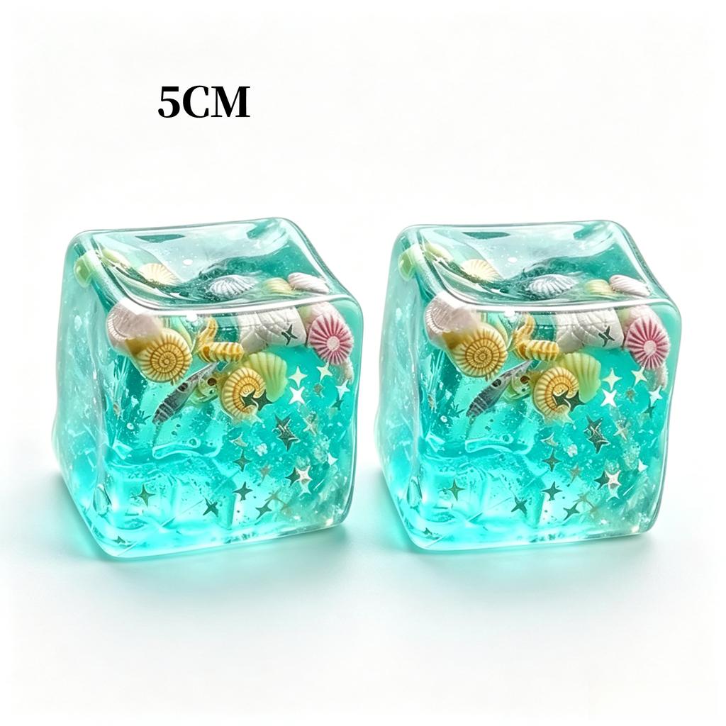 Ocean Shells Squishy Stress Balls Fidget Toy Super Soft Transparent Star Maltose Cubes Squeeze Fidget Toy Adult Stress Relief