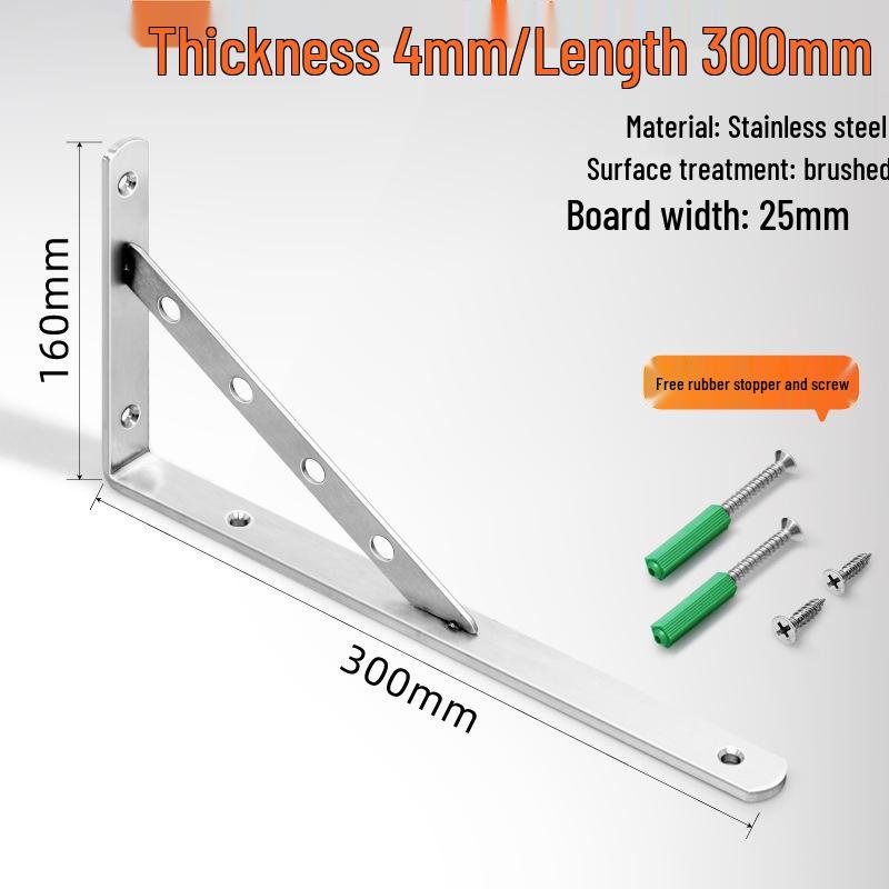 Sturdy Stainless Steel Triangle Wall-Mount Shelf Bracket