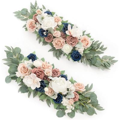 2 Pcs Foam Flowers Artificial Arch Flowers Silk Flowers Wedding Arch Floral Arrangements for Wedding Ceremony Backdrop Reception Table Decoration
