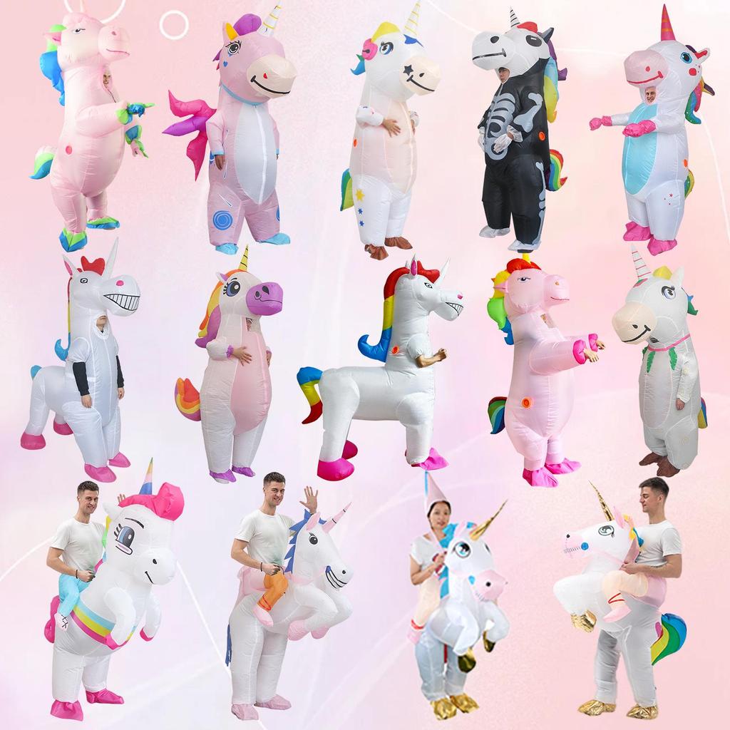 Colorful Inflatable Unicorn Costume for Stage Performance and Halloween