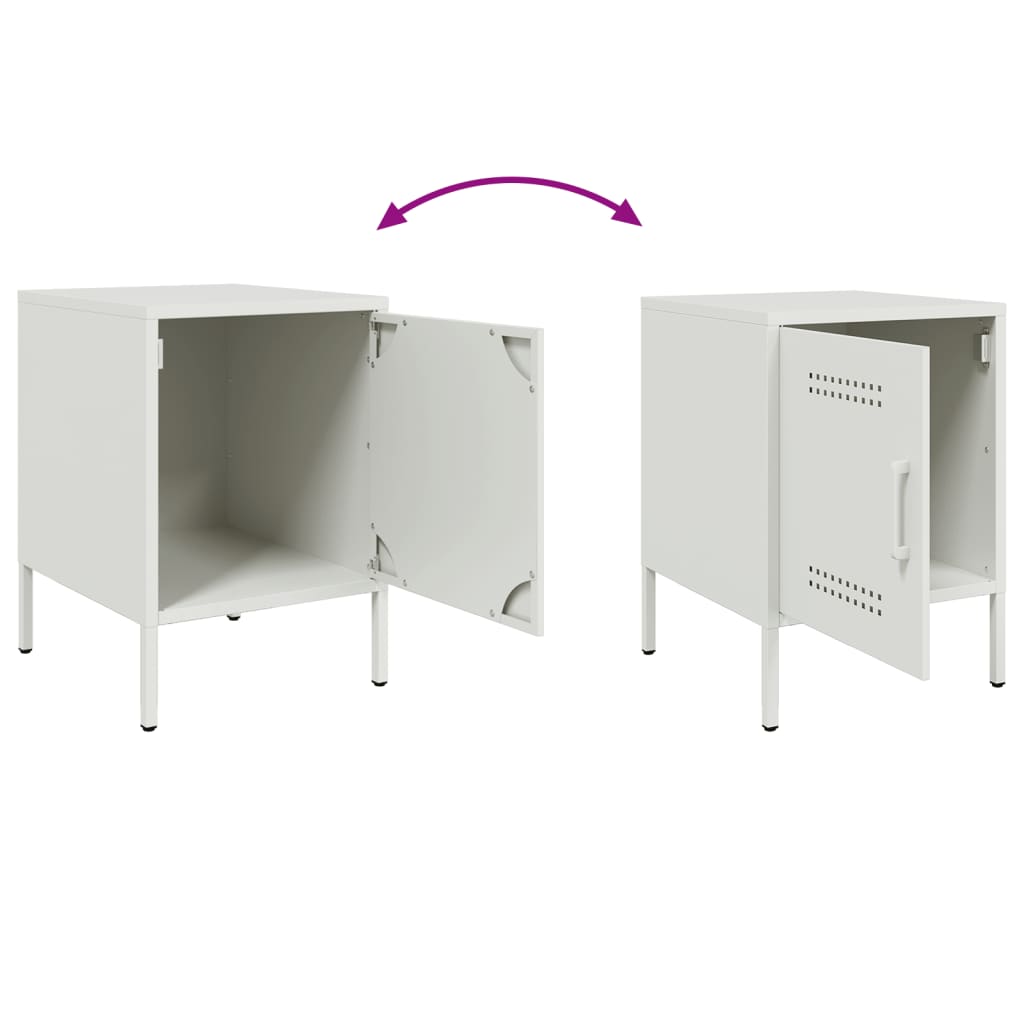 Nightstand White 36x39x50.5 cm Steel