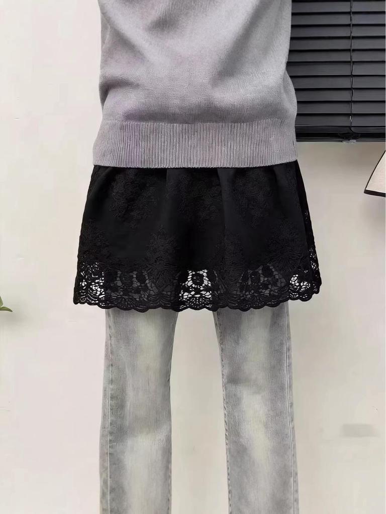 New Plus Size Lace Hip Cover Skirt: Layered Design To Prevent Exposure and Cover Buttocks