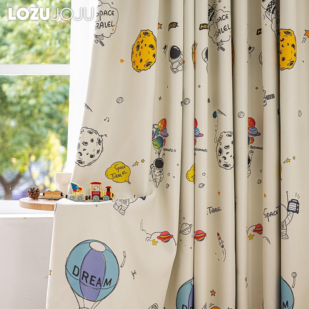 1PC LOZUJOJU Cartoon Space Children's Curtains 70-80% Blackout Curtains for Bedroom Living Room Home Decor