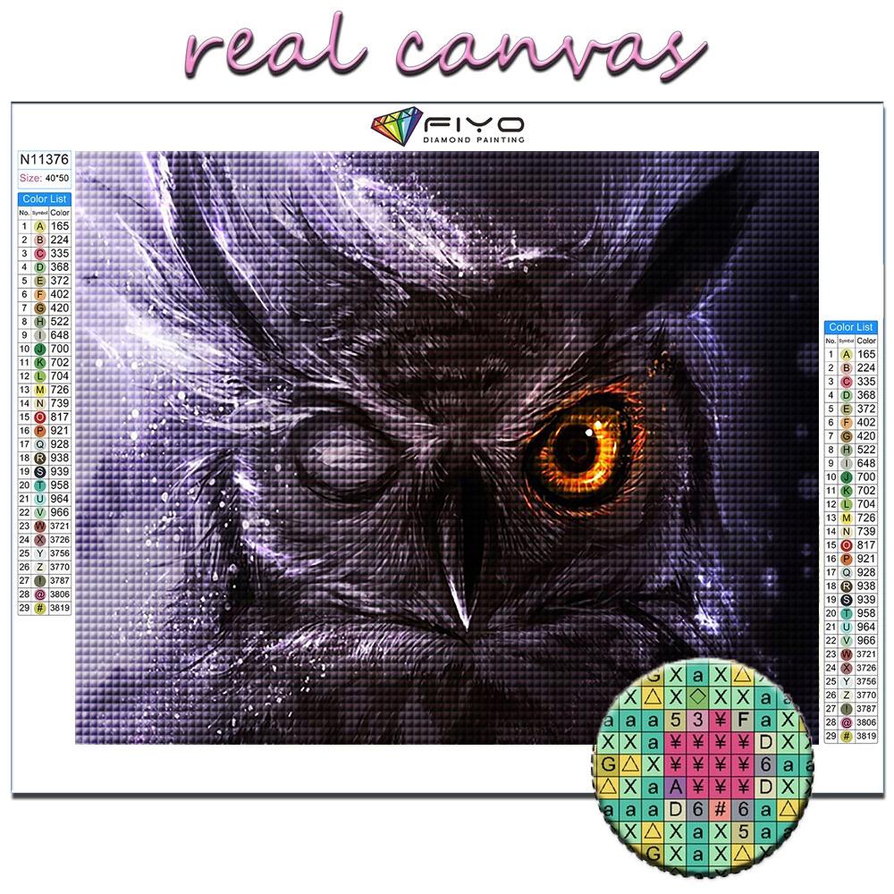 5D-Diamantgemälde zum Selbermachen, Tier-Eule, Kreuzstich, voller Diamant-Stickerei, Mosaik