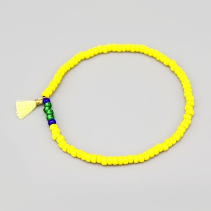 BONBEAU Ethnix Color Tassel Beads Bracelet Ethnic Tassel Bracelet Point Bead Bracelet 6 Colors