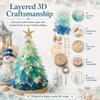 Layer Sea Glass Sea Glass Christmas Tree DIY Kit Tabletop Display DIY Craft DIY 3D Sea Glass Art Kit Coast and Christmas Series