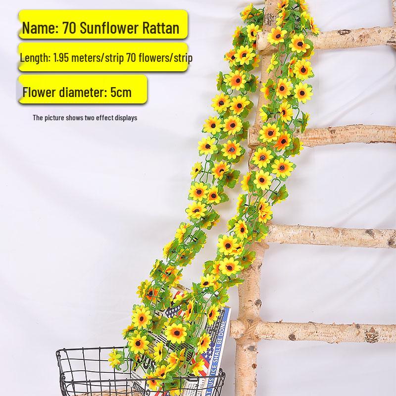 Sunflower Wall Hanging Basket - Artificial Vine for Indoor Decor