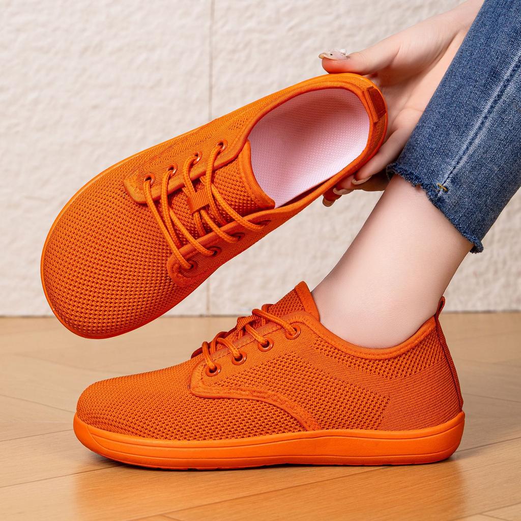 Breathable Knitted Womens Shoes Wide Toe Box Cross Border Comfortable Lightweight Casual Shoes Big Size N Slip