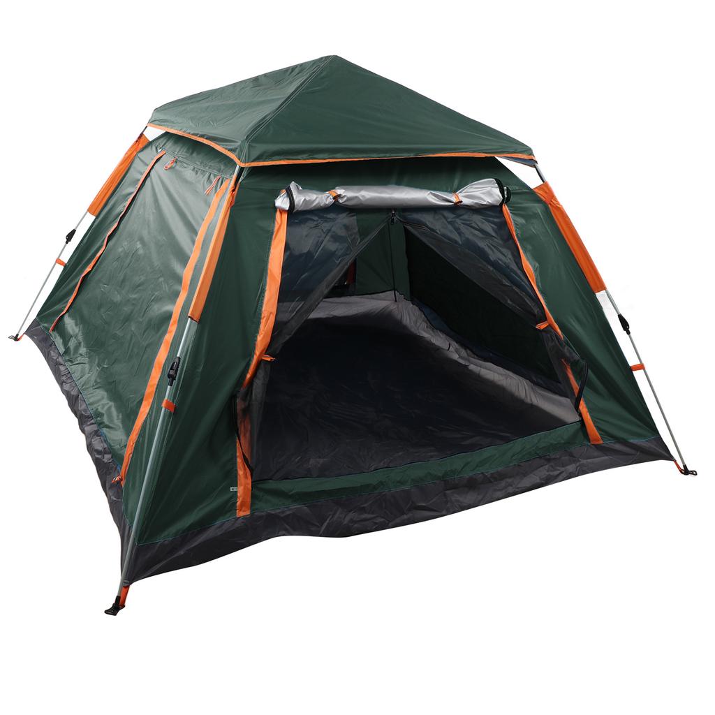Outdoor Camping 3‑4 Person Tent Waterproof Automatic Pop Up Tent with 4 Doors for Family Travel Hiking