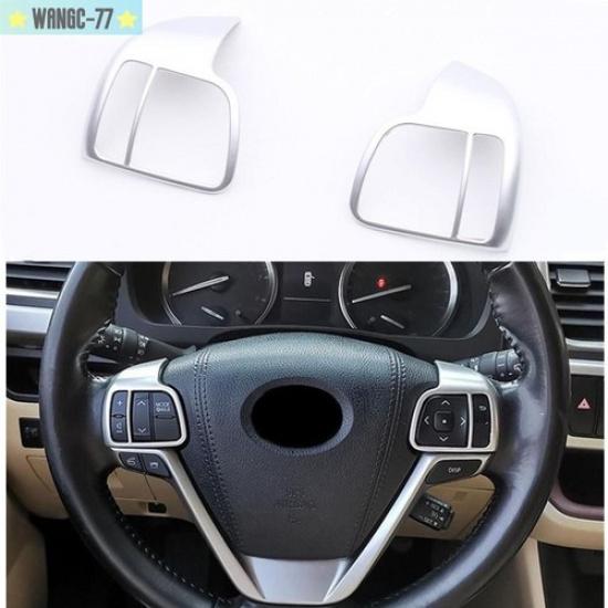 Silver Steering Wheel Button Decor Cover Trim For Toyota Highlander 2017-