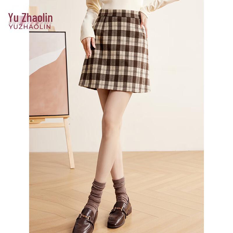 Yuzhaolin Women s Plaid A-Line Mini Skirt M