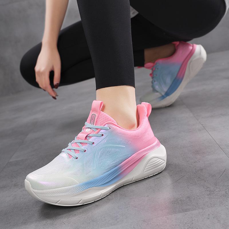 Autumn new couple men's breathable mesh shoes outdoor leisure running travel flying weaving sports women's trend thick sole