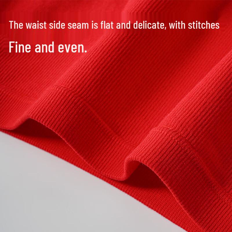 MIIOW Women's Auspicious Red Antibacterial Mid-Waist Briefs 3-Pack