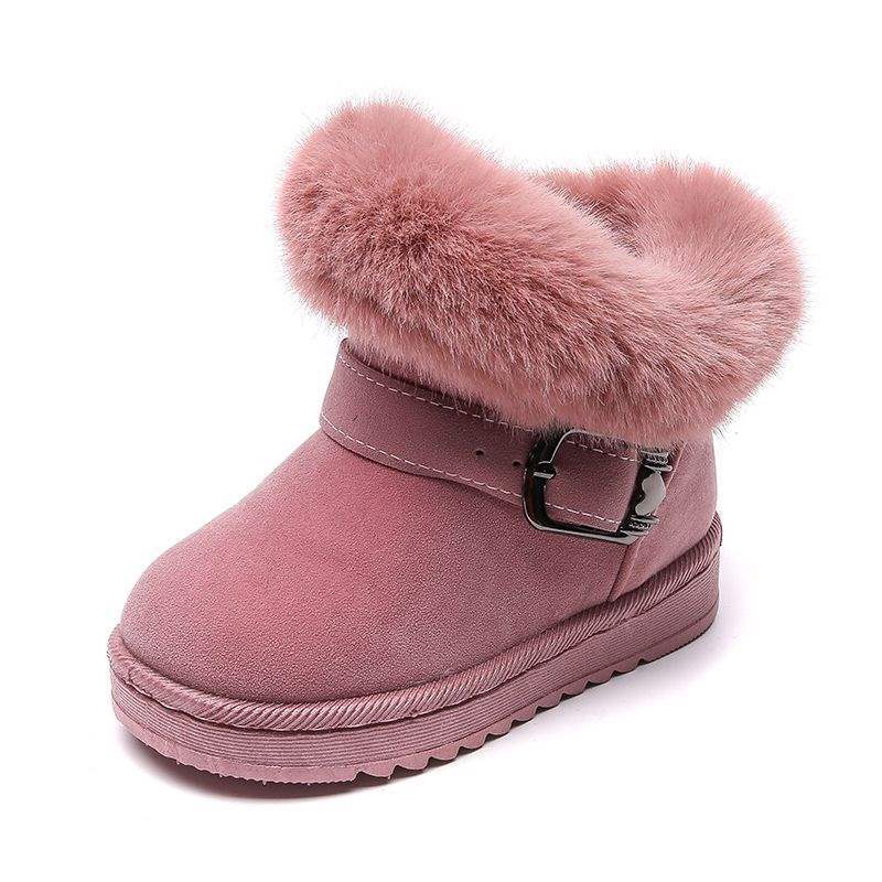 2025 Winter New Children's Snow Boots Girls Velvet Princess Short Boots Girls Warm Baby Cotton Shoes Girls Shoes