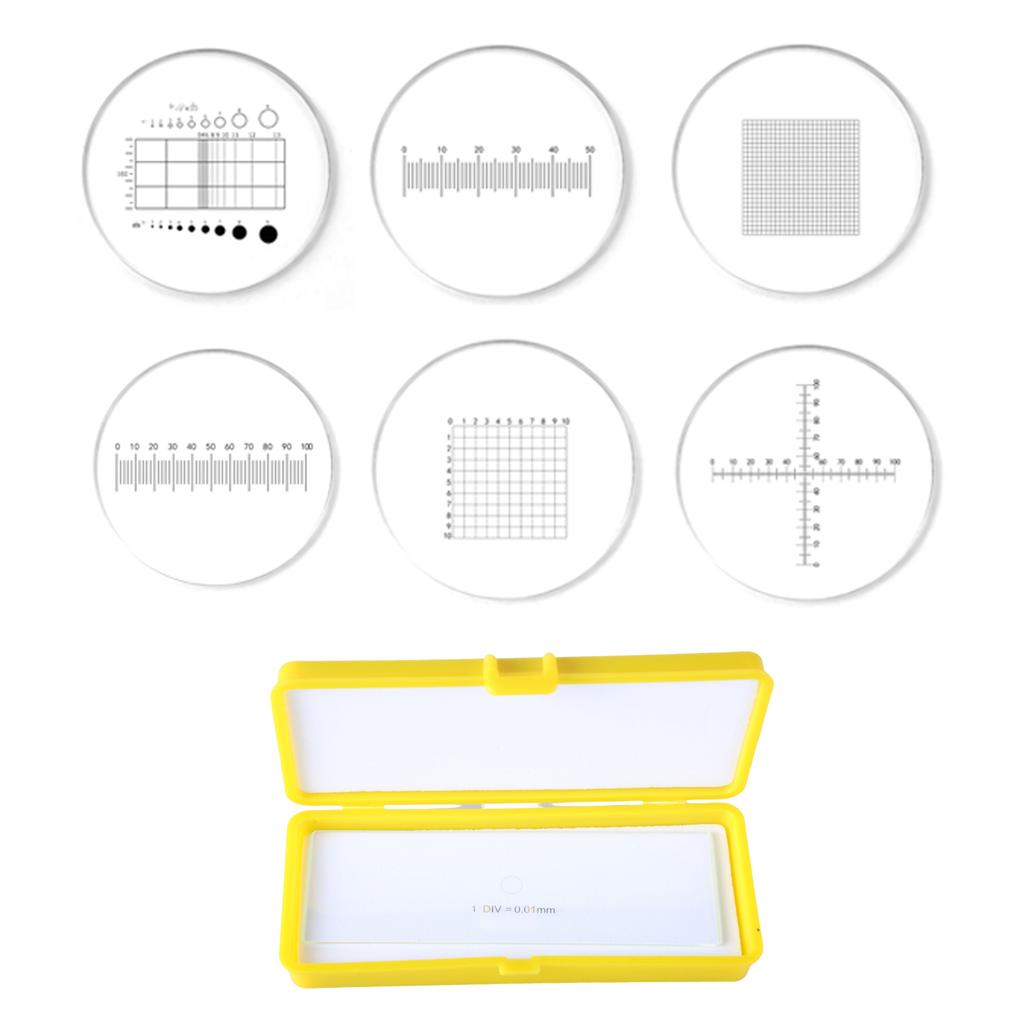 C1-C7 Microscope Calibration Slide High Precision Stage Micrometer Ocular Reticle Eyepieces Calibration Ruler Slides