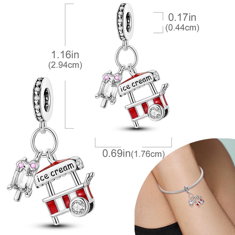 New Silver Plated Charms Beads Turtle Starfish Shell Sea Blue Summer Beads Fit Original Charms DIY Woman Jewelry Gift