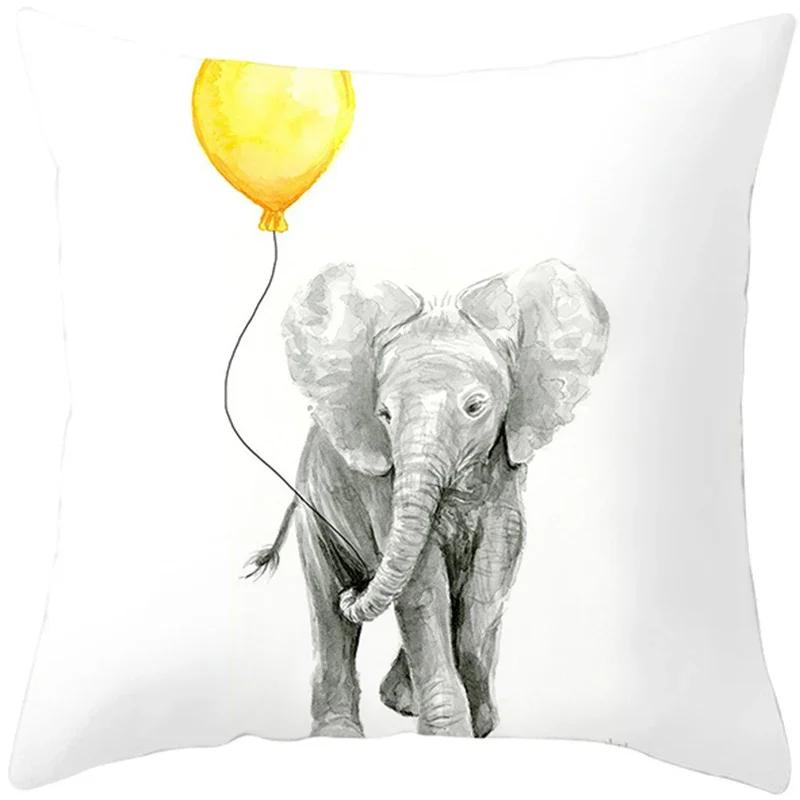 Summer Yellow Pineapple Leaf Print Pillow Case Home Decor 100% Polyester Throw Pillow Cover for Sofa Funda Cojin 45*45 Cushions