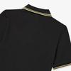 Twin Tip Fred Perry Shirt - Black/Champagne Made In England M12-157