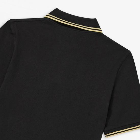 Twin Tip Fred Perry Shirt - Black/Champagne Made In England M12-157