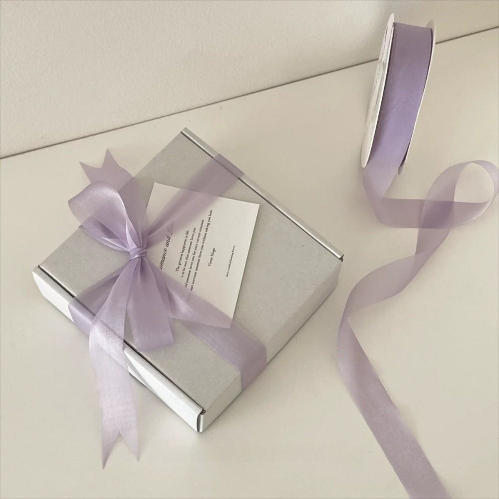 Translucent Chiffon Ribbons 2.5cm Width Hair Clip Ribbons New Festival Gift Box Packing Ribbons
